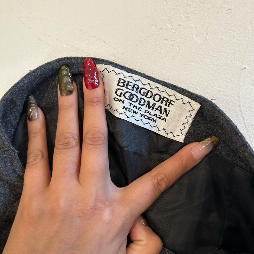 Vintage Bergdorf Goodman Claude Montana wool pencil skirt